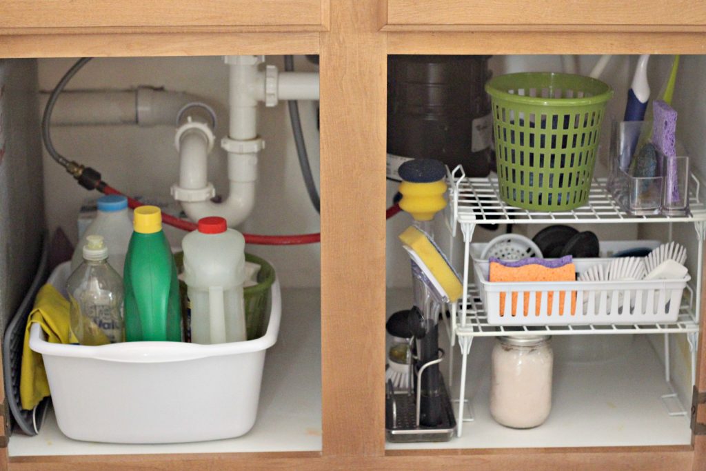 under the kitchen sink organizing