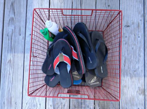 basket for flip flops