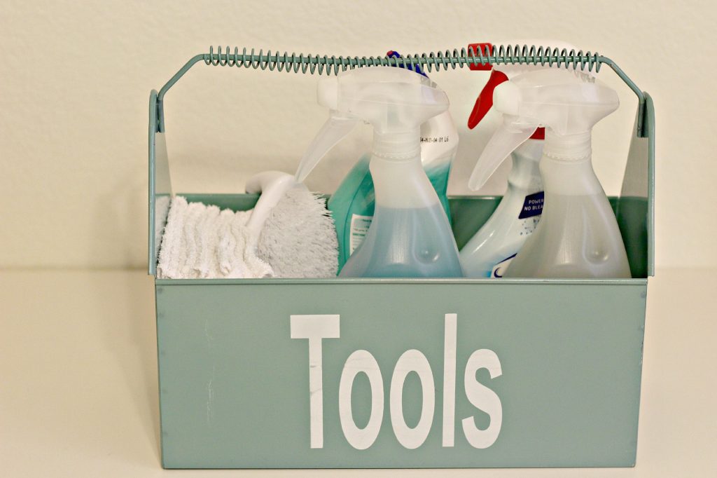 cleaning supplies organizing