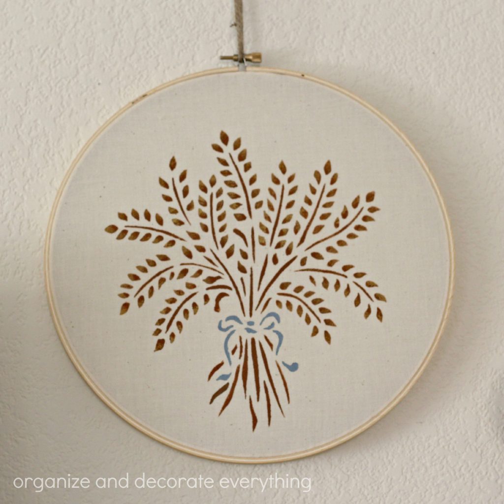 Fall Stenciled Hoop Art