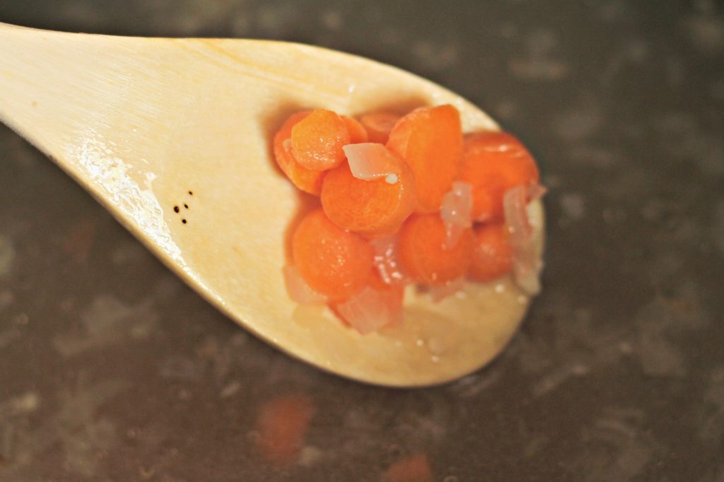 Bean and Bacon Soup cook carrots