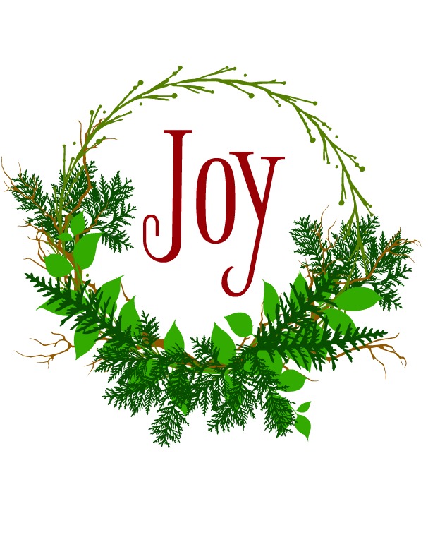 Joy Wreath Printable Organize and Decorate Everything