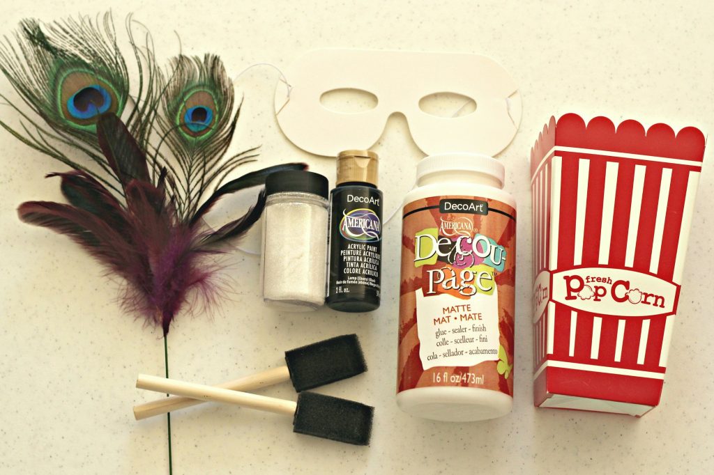 masquerade popcorn box supplies