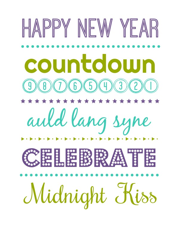 New Years Subway Art printable