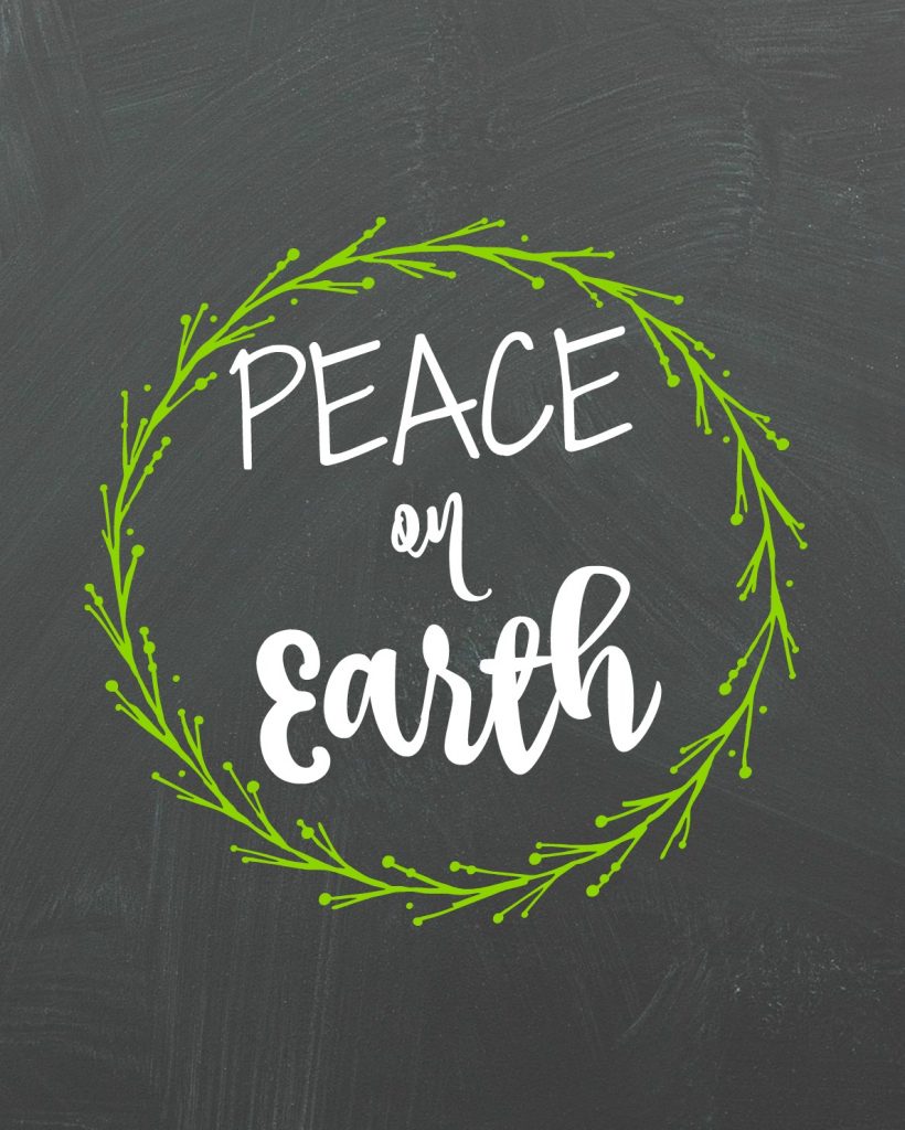 Peace on Earth printable