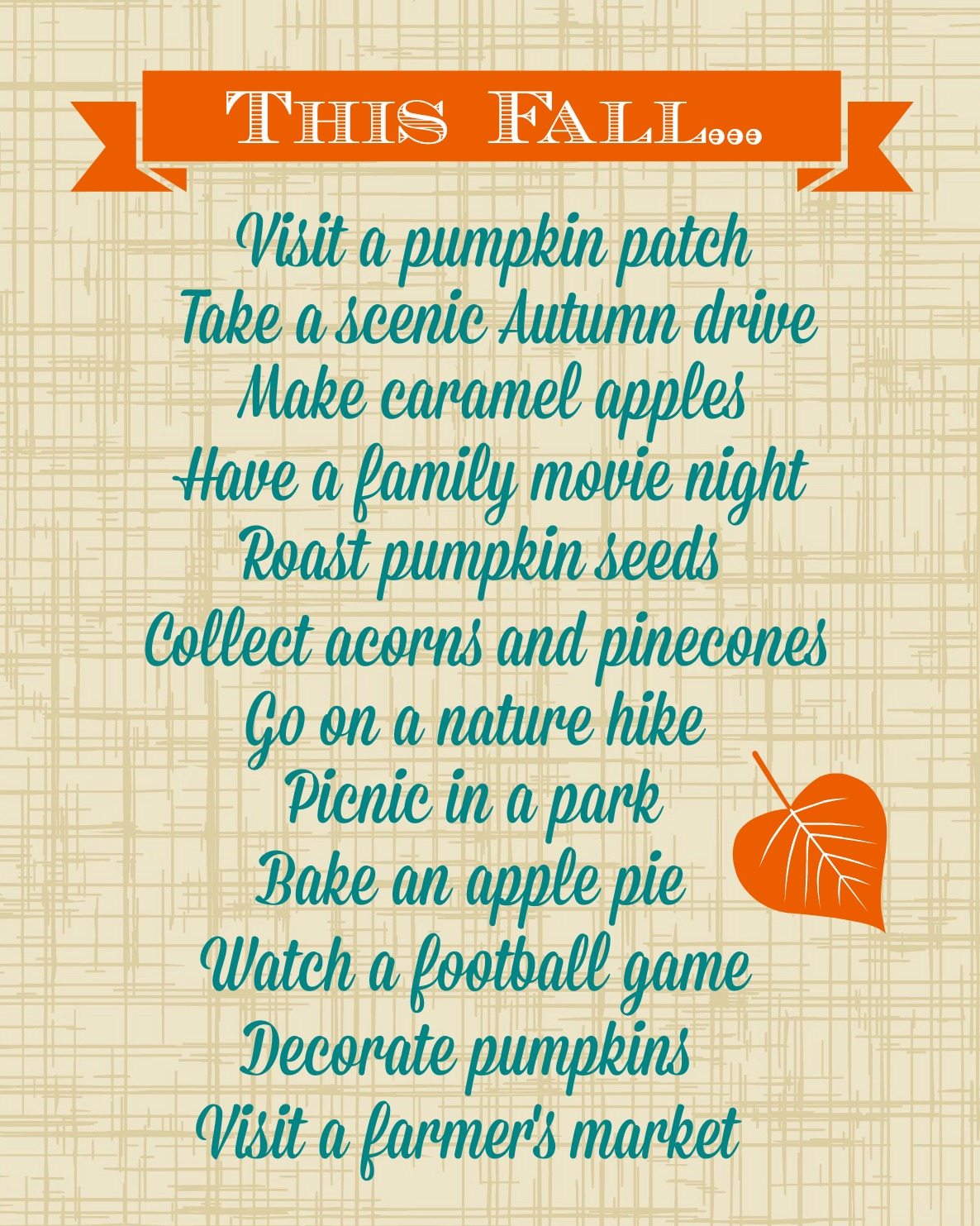 Fall Fun List - Organize and Decorate Everything