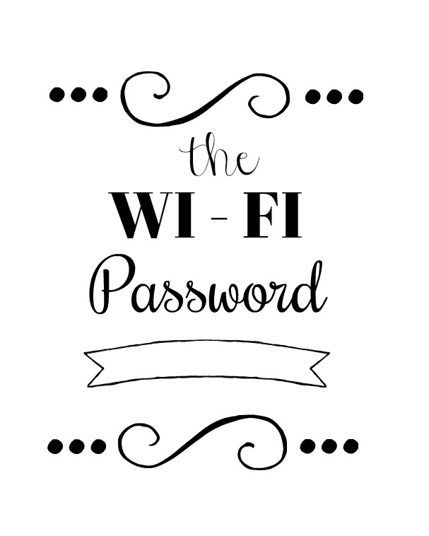 Wi-Fi Password Printable - Organize and Decorate Everything