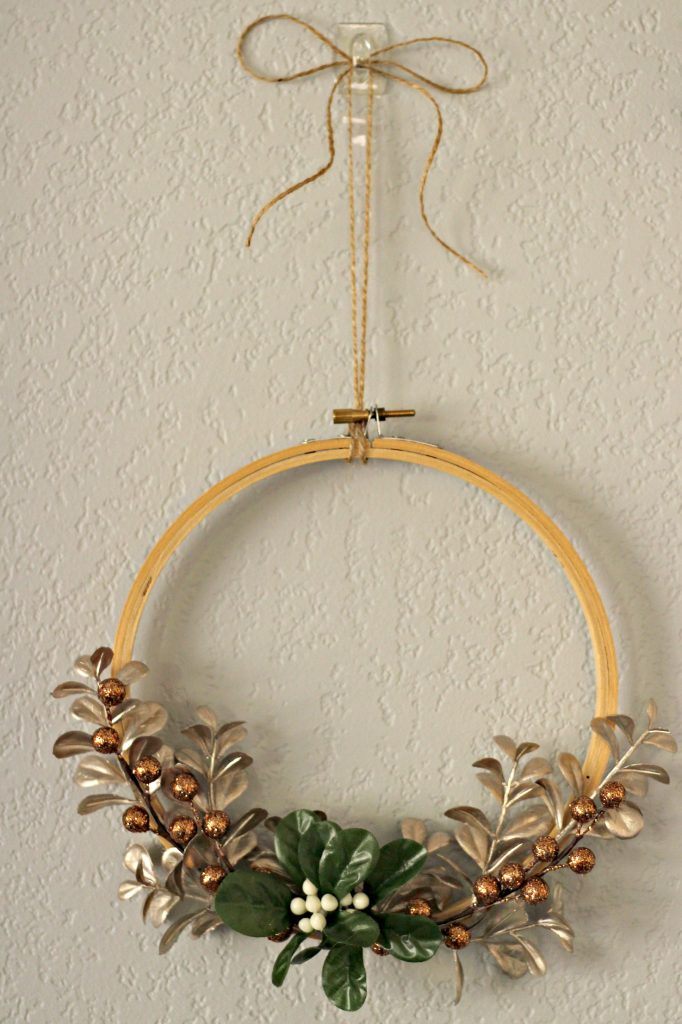 Comfort and Joy Christmas Mantel medium hoop wreath