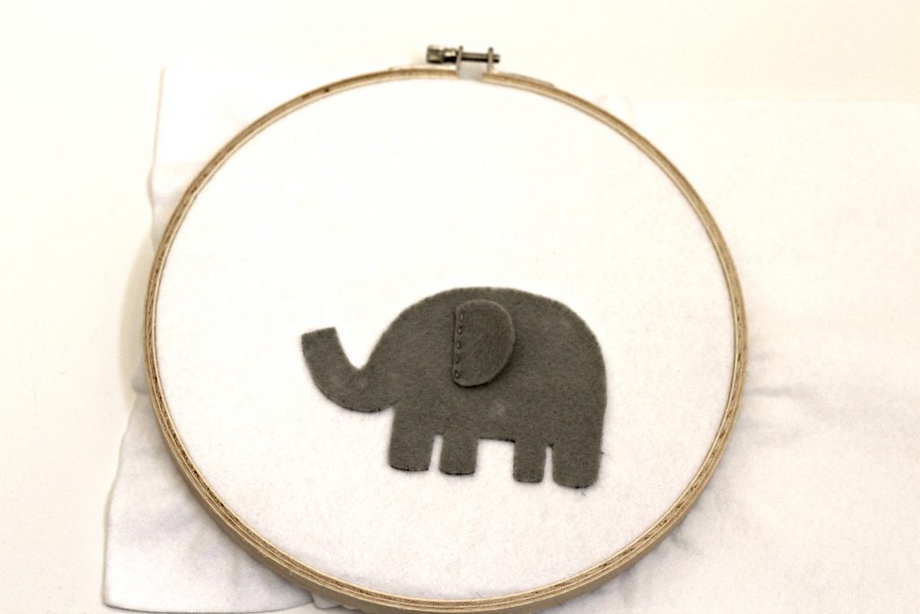 elephant felt hoop