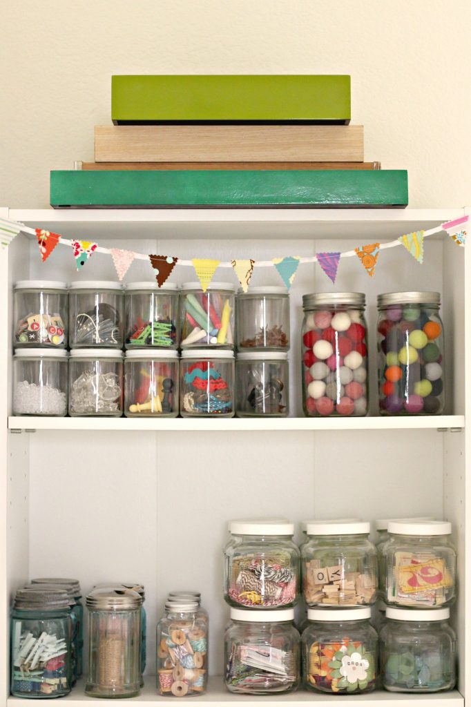 Craft Room jar storage