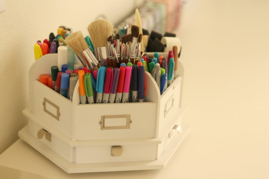 Craft Room pens and small supply storage