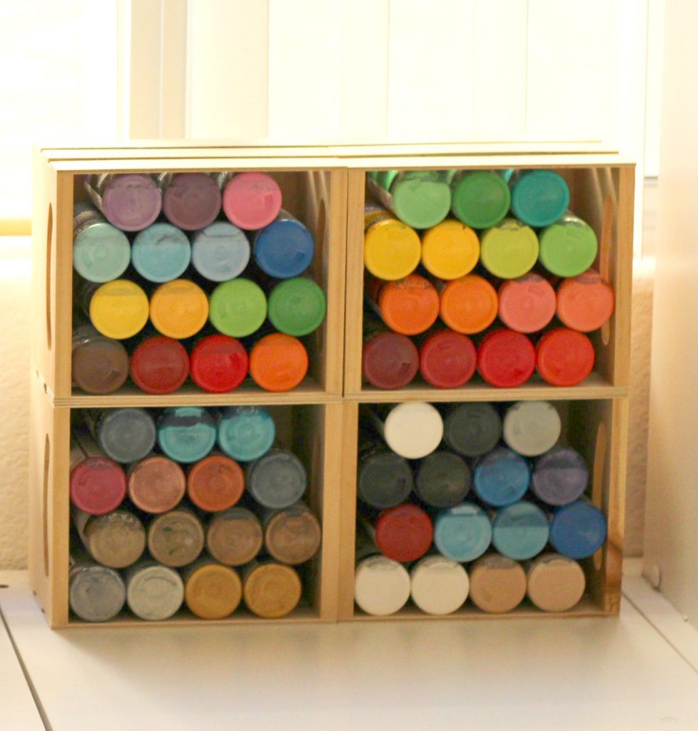 Craft room paint storage