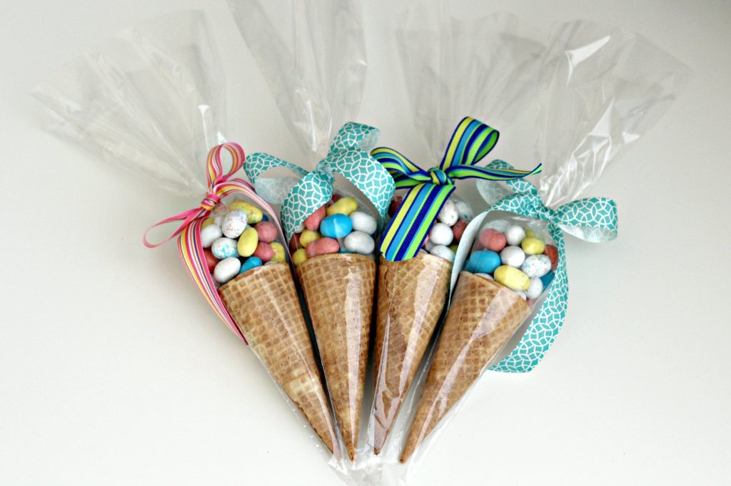 Candy Cones with Easter candy