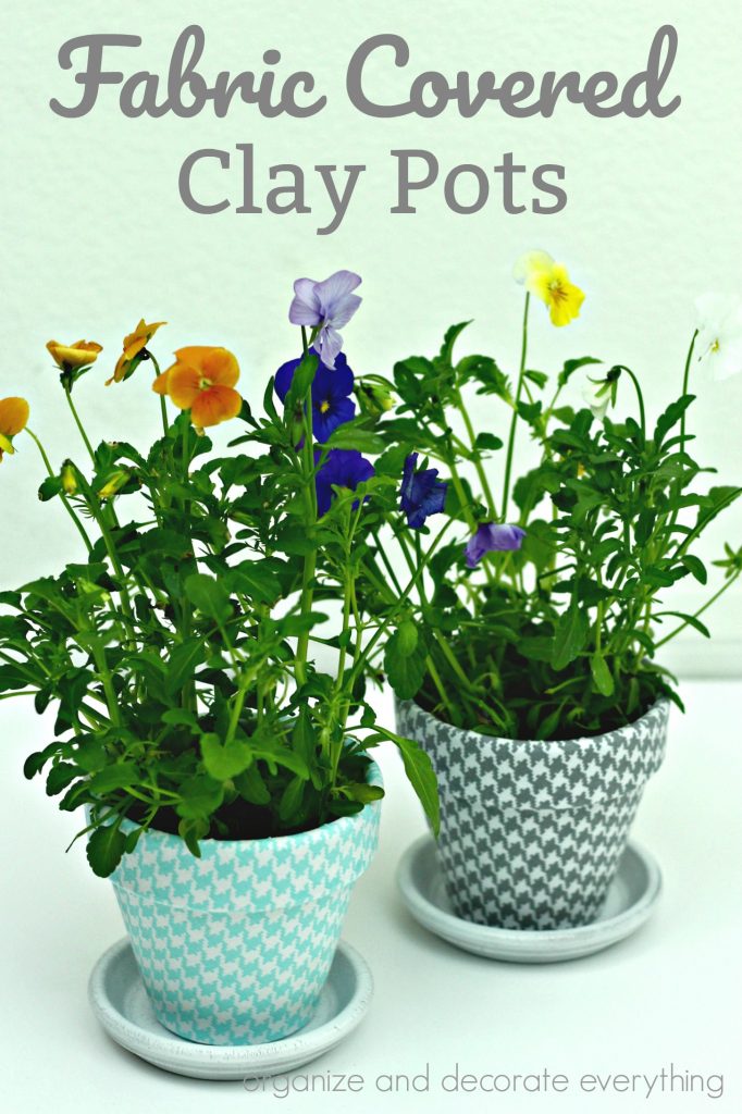 Decorative Fabric Covered Clay Pots