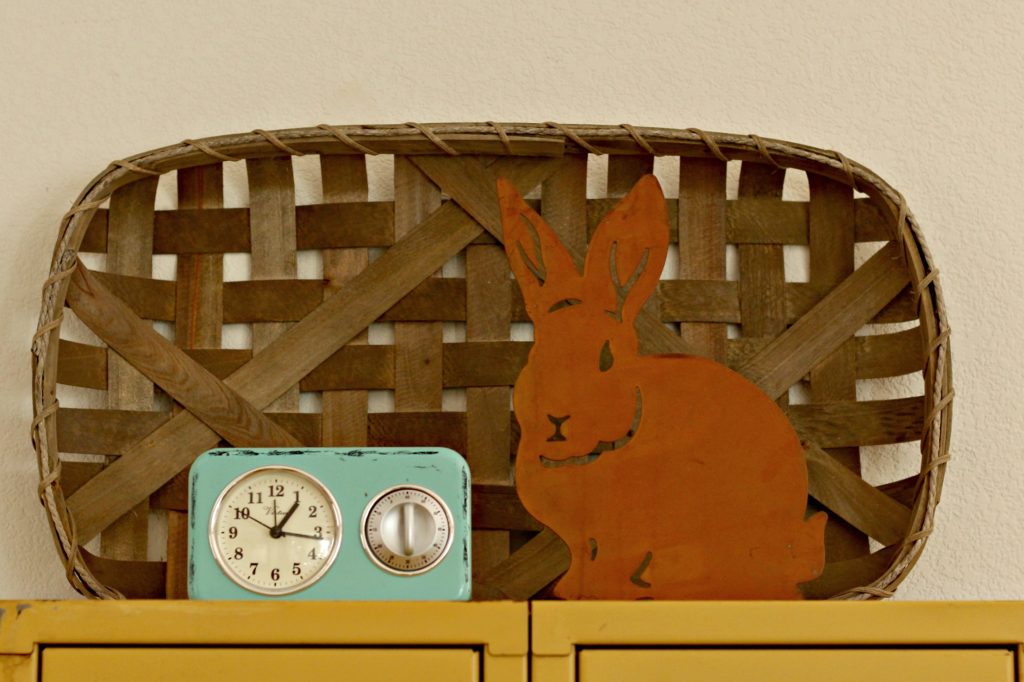 Easter decor metal bunny