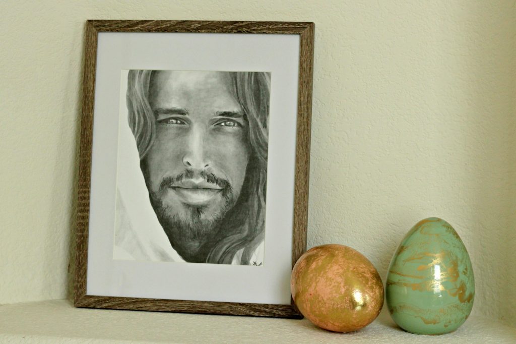 Easter decor picture of Christ