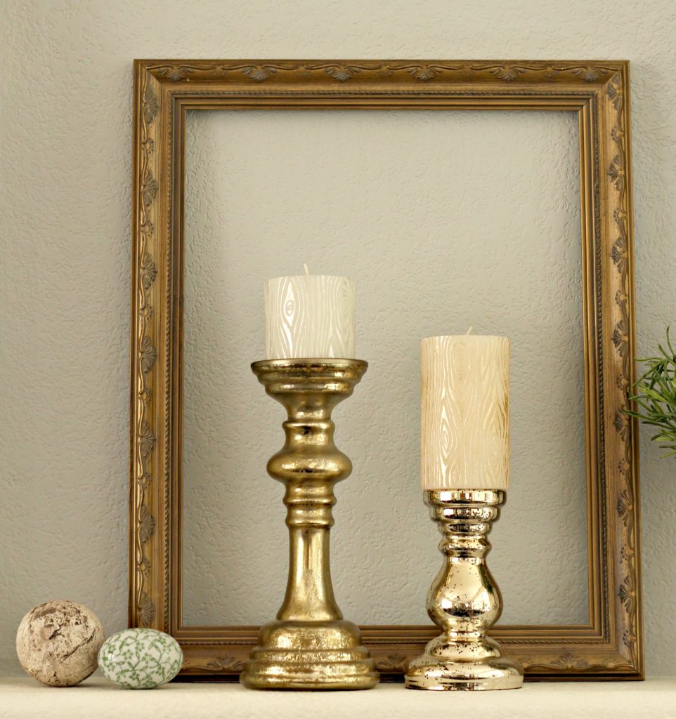 Easter mantel candles and frame