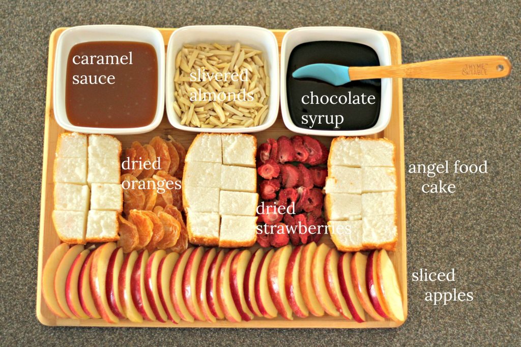 labeled dessert tray