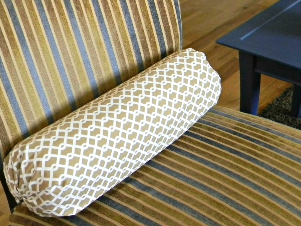 No Sew Bolster Pillow on chair
