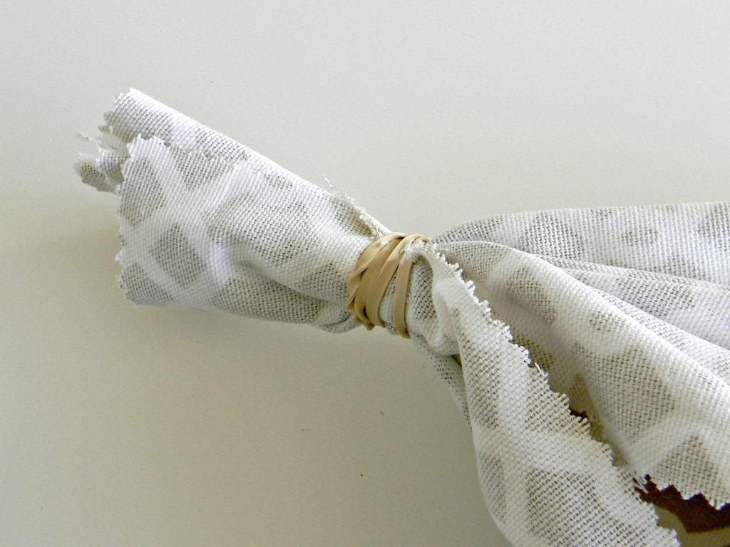 No Sew Bolster Pillow rubberband end
