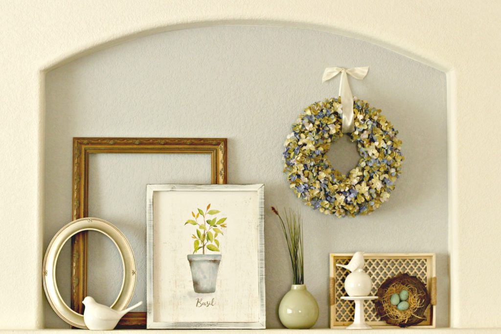 Spring garden mantel