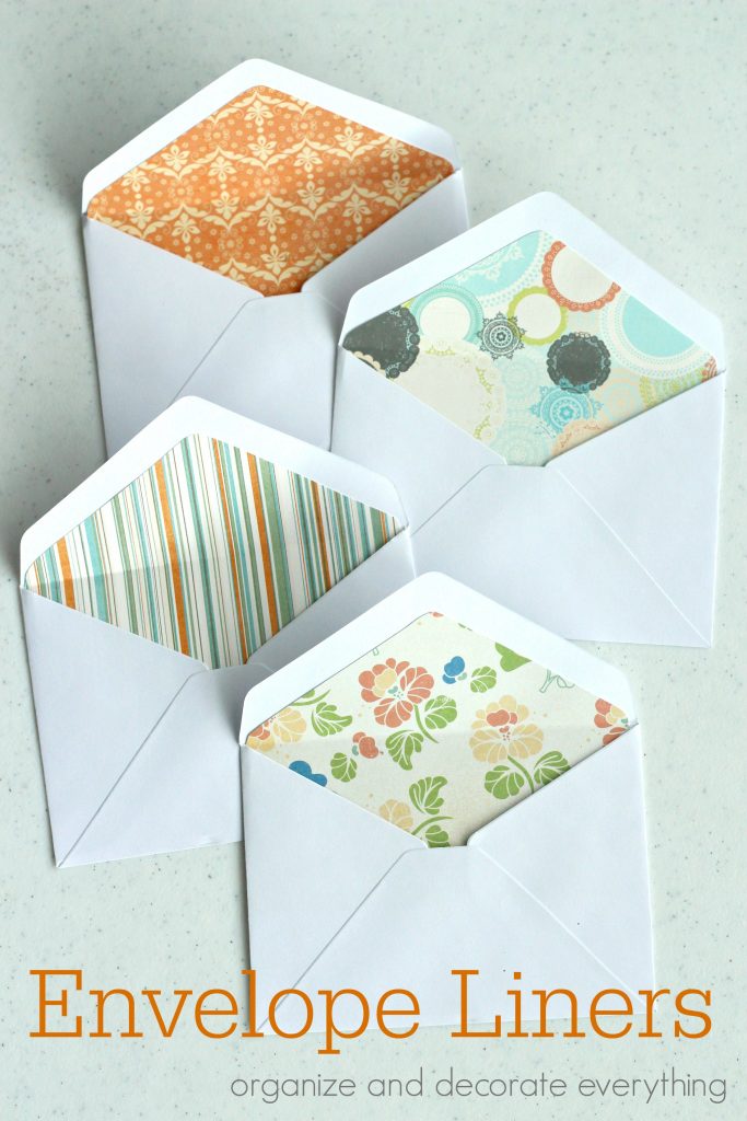 Custom Made Envelope Liners Organize and Decorate Everything