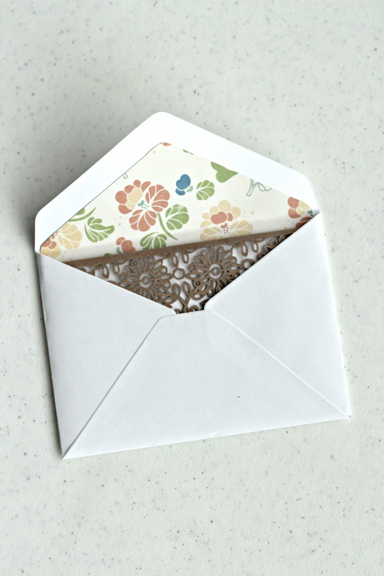 Custom made envelope liners organize and decorate everything