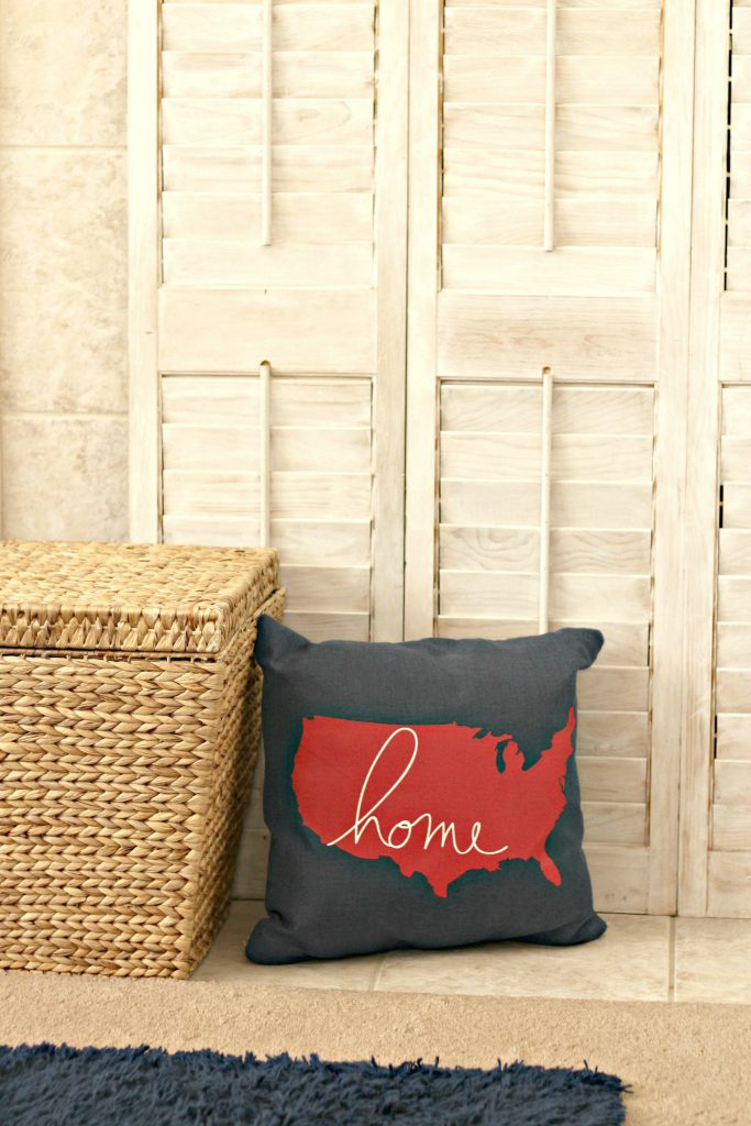 Red White and Blue Mantel home pillow