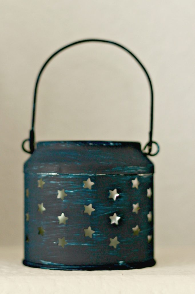 Red White and Blue Mantel painted lantern