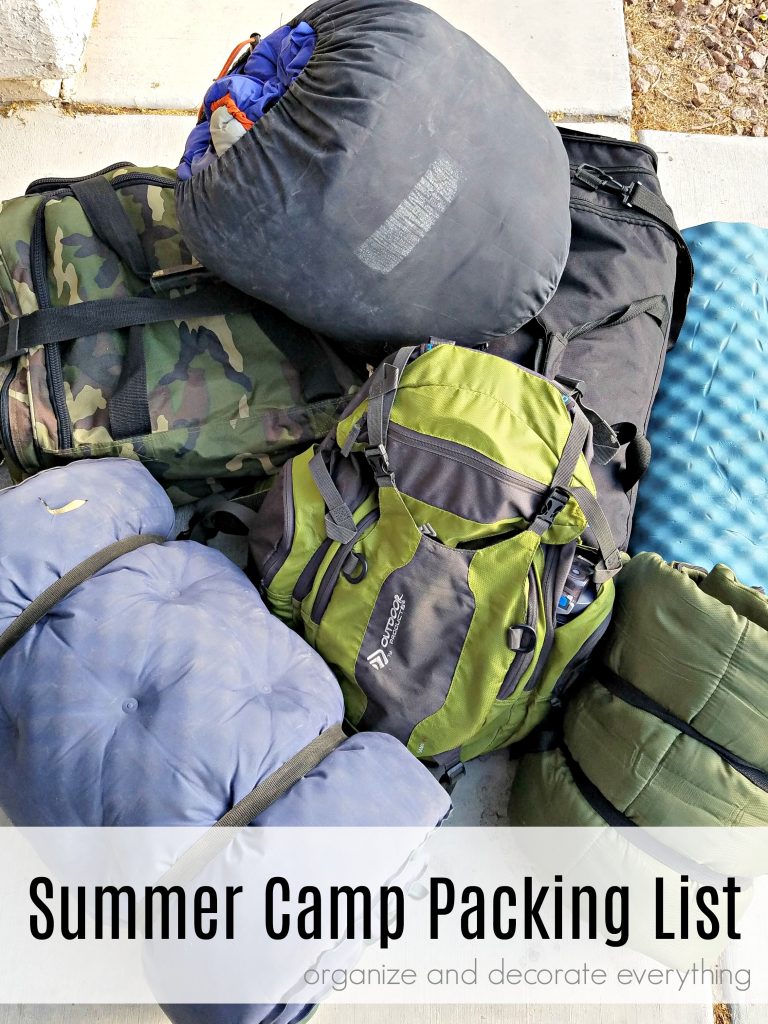 Summer Camp Packing List for a week