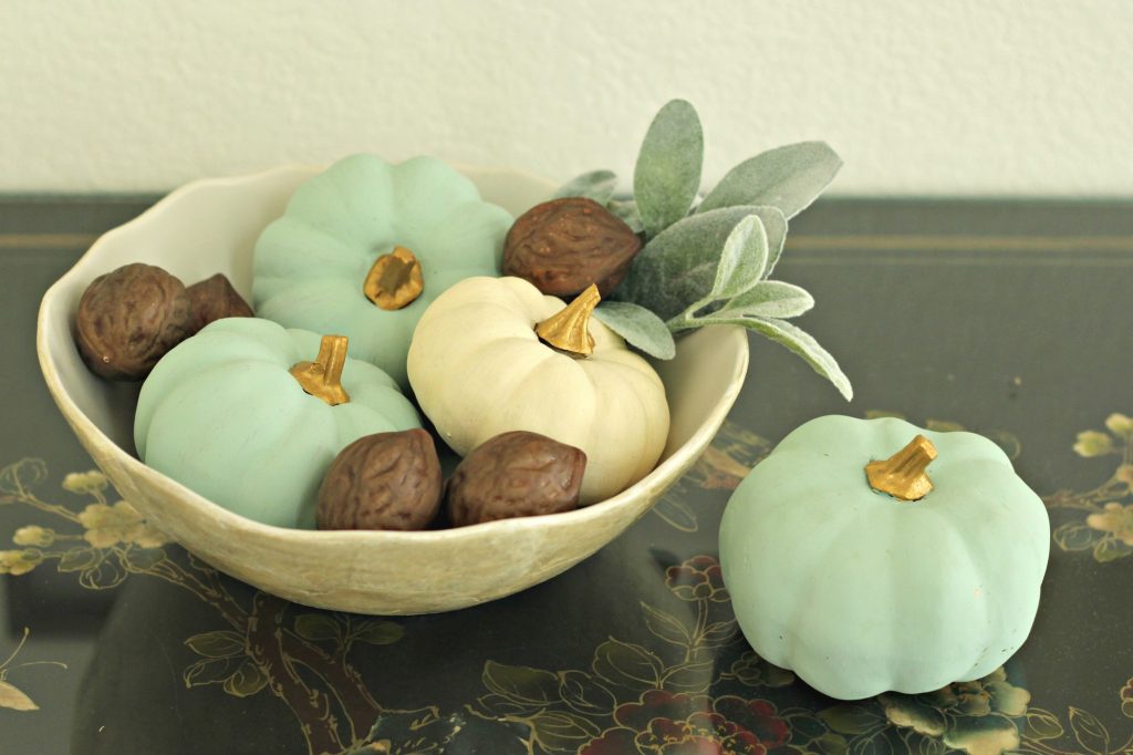 Fall Home Tour blue pumpkins