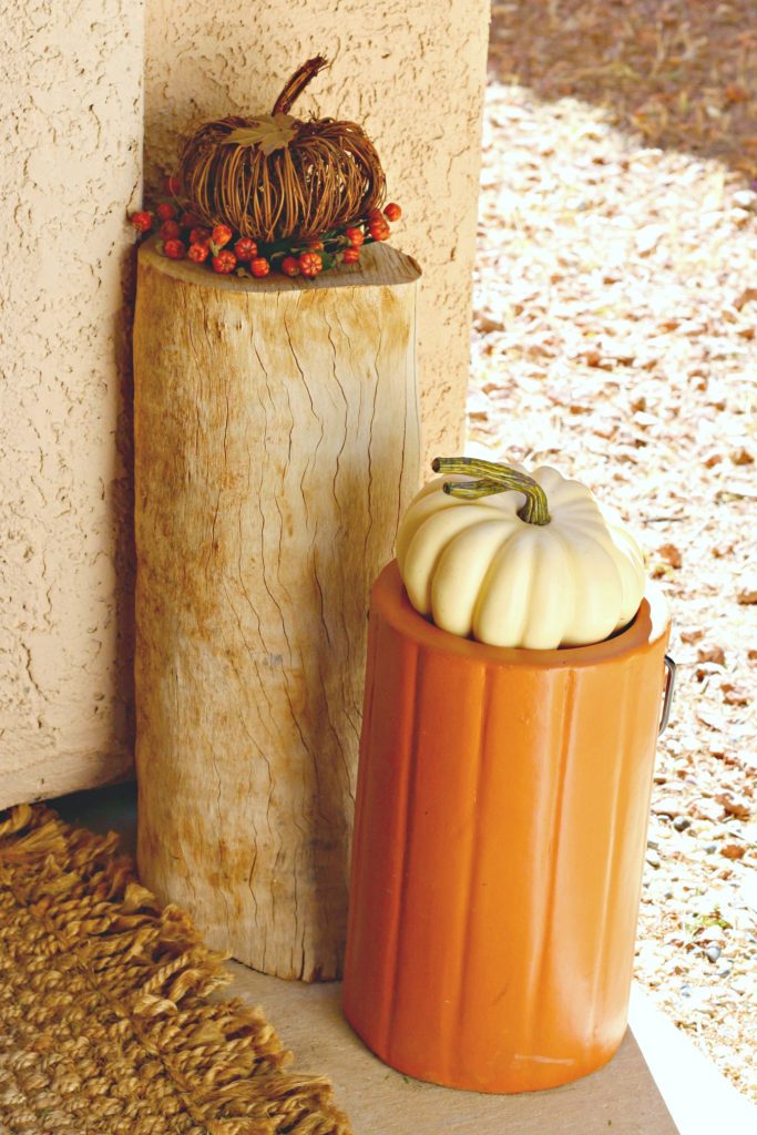 Fall Home Tour front porch log