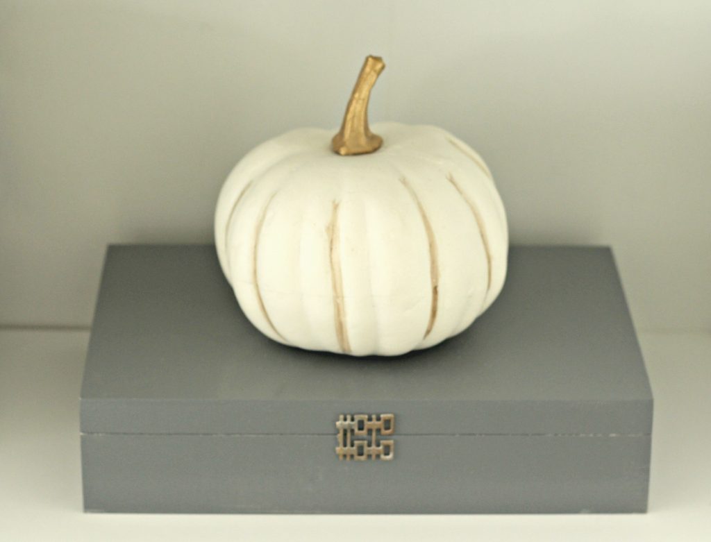 Fall Home Tour pumpkin and box