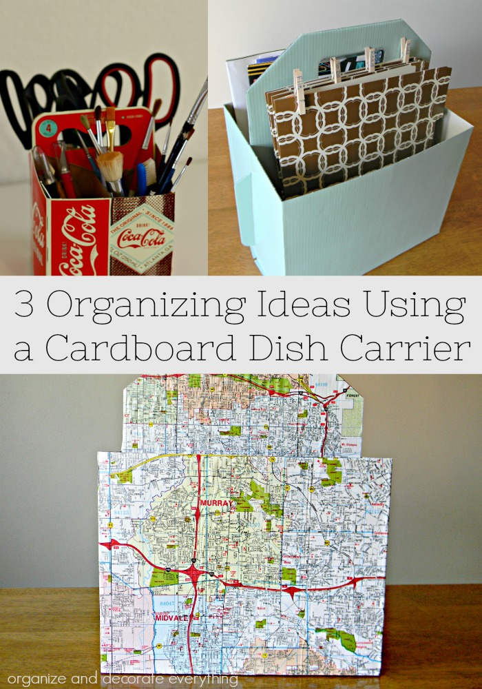 3 Organizing Ideas Using a Cardboard Dish Carrier