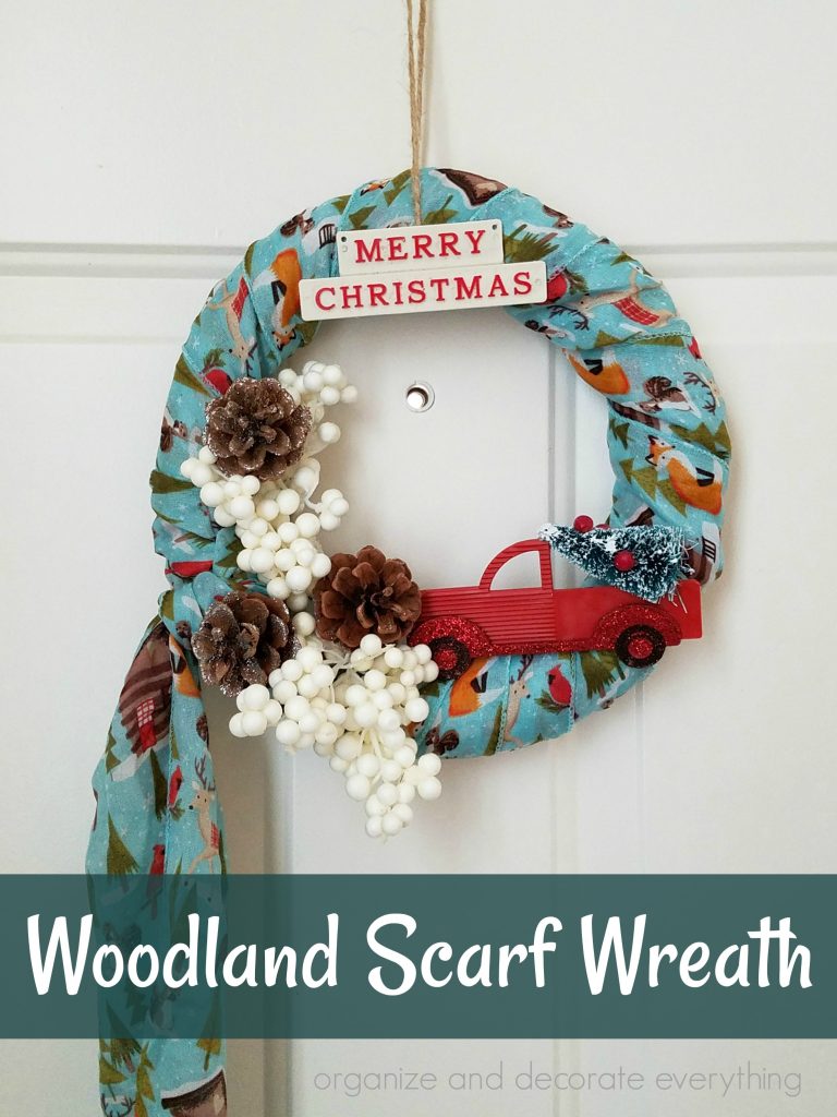 Merry Christmas Woodland Scarf Wreath