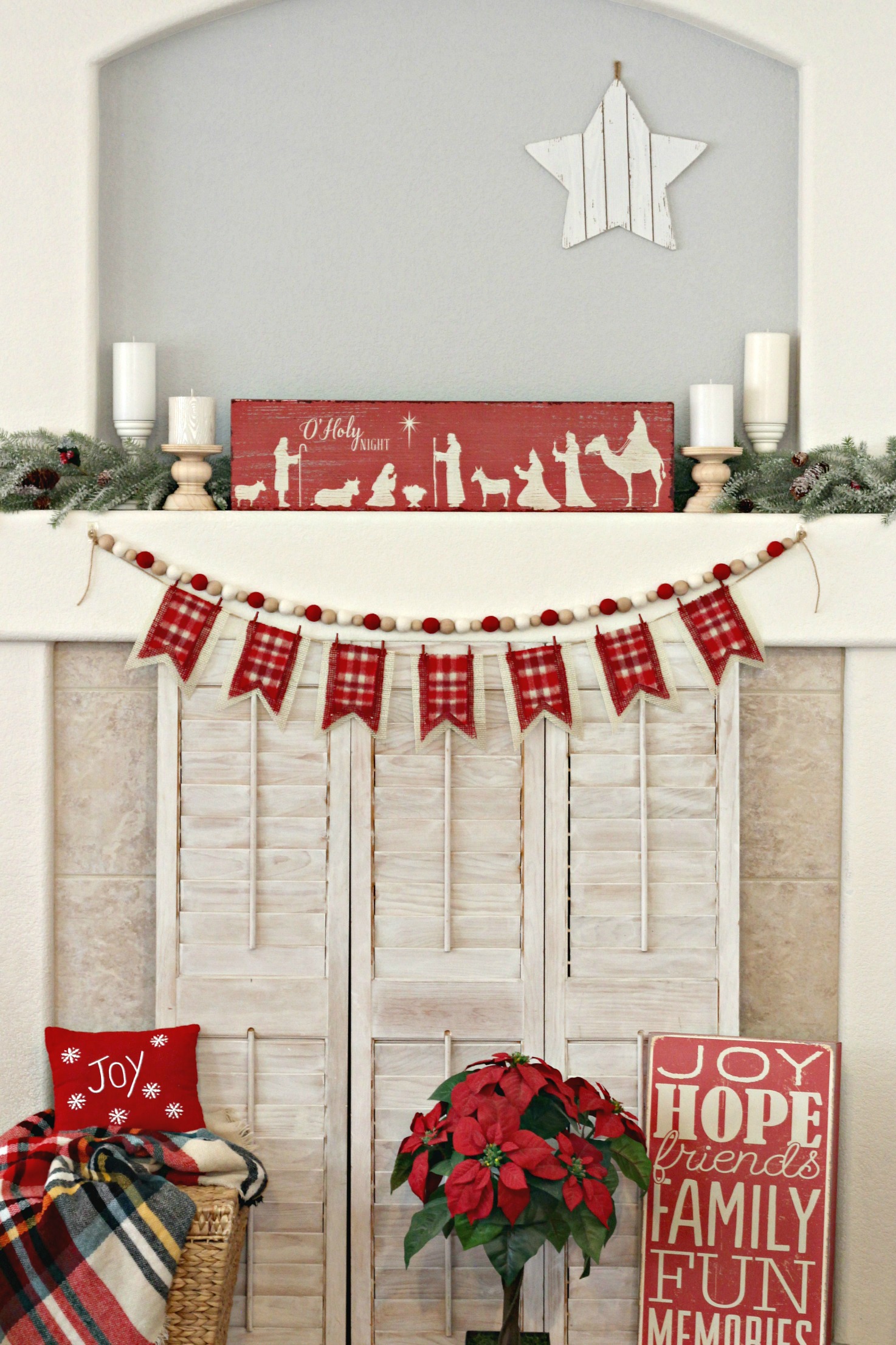 Traditional Red and Green Christmas Mantel - Organize and Decorate ...