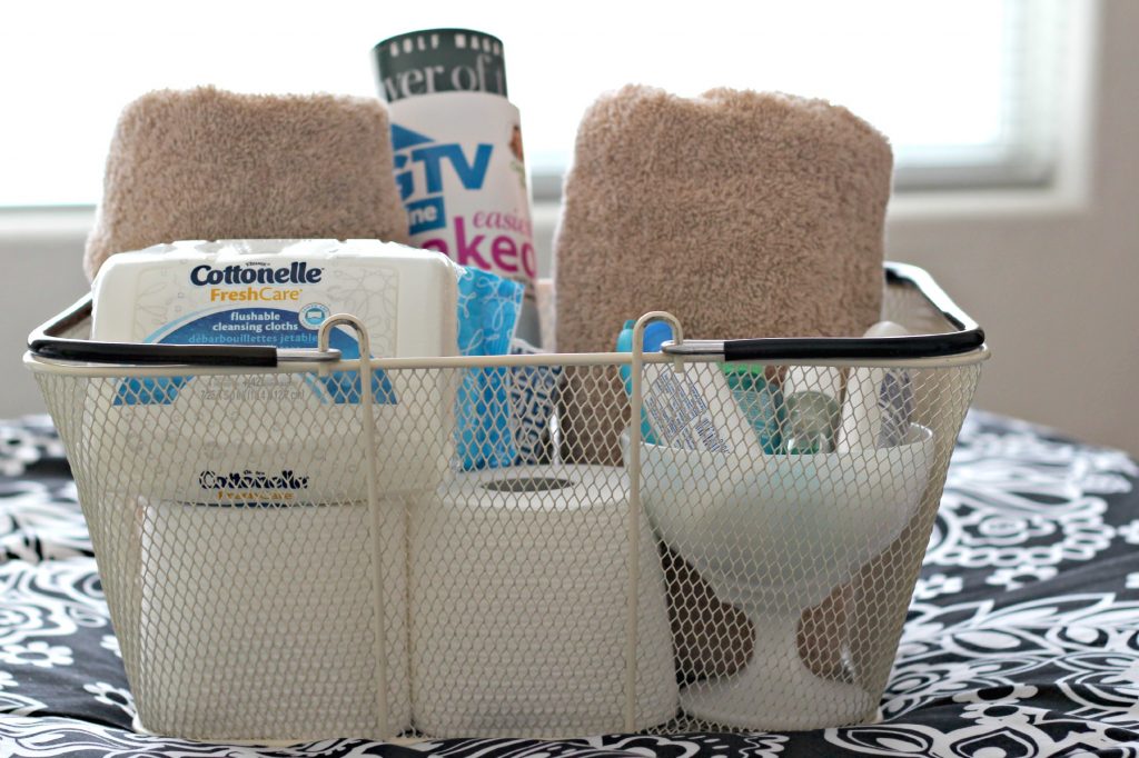 Basket of toiletries