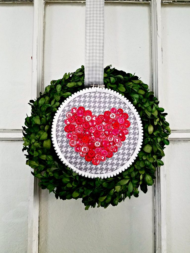 Button Heart on wreath