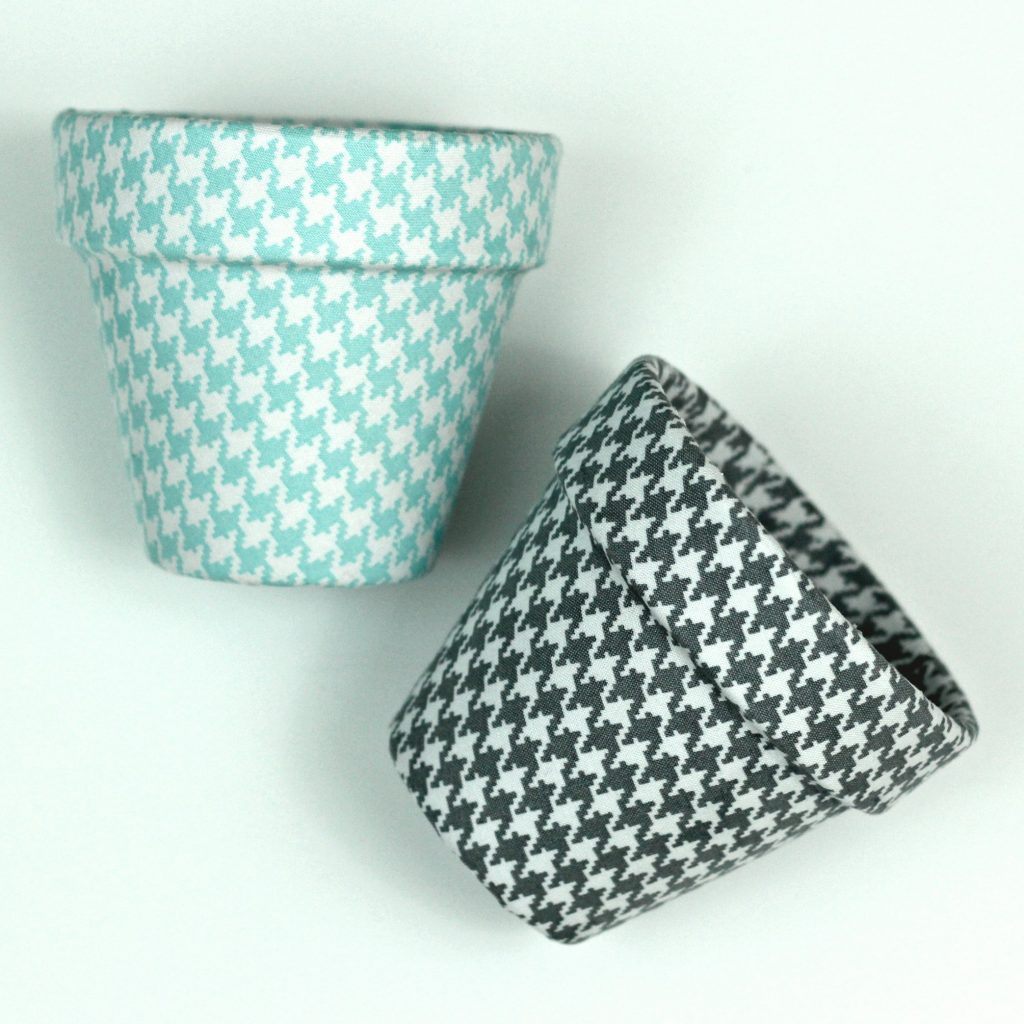 fabric covered clay pots