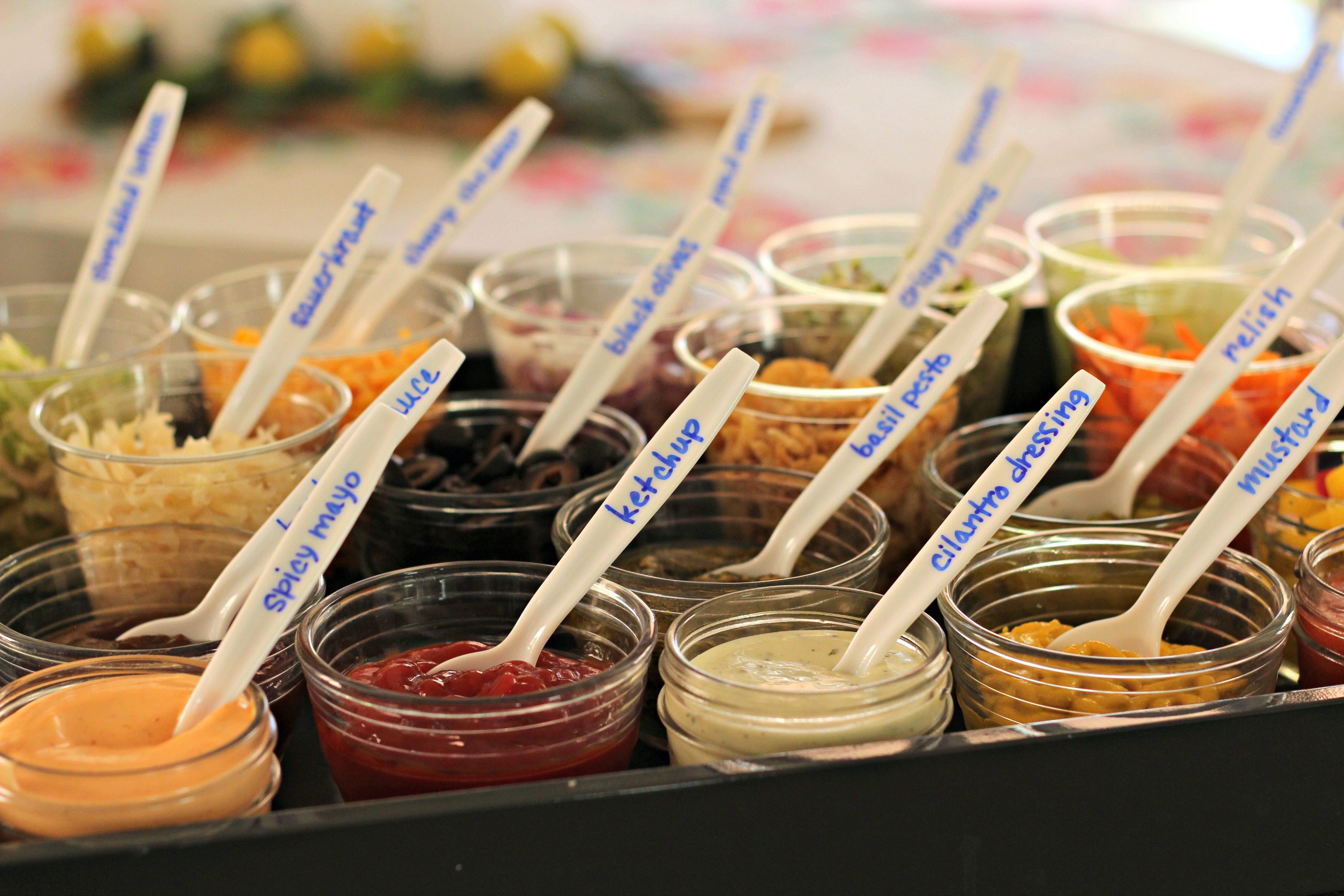 Hot Dog Bar condiment jars Organize and Decorate Everything