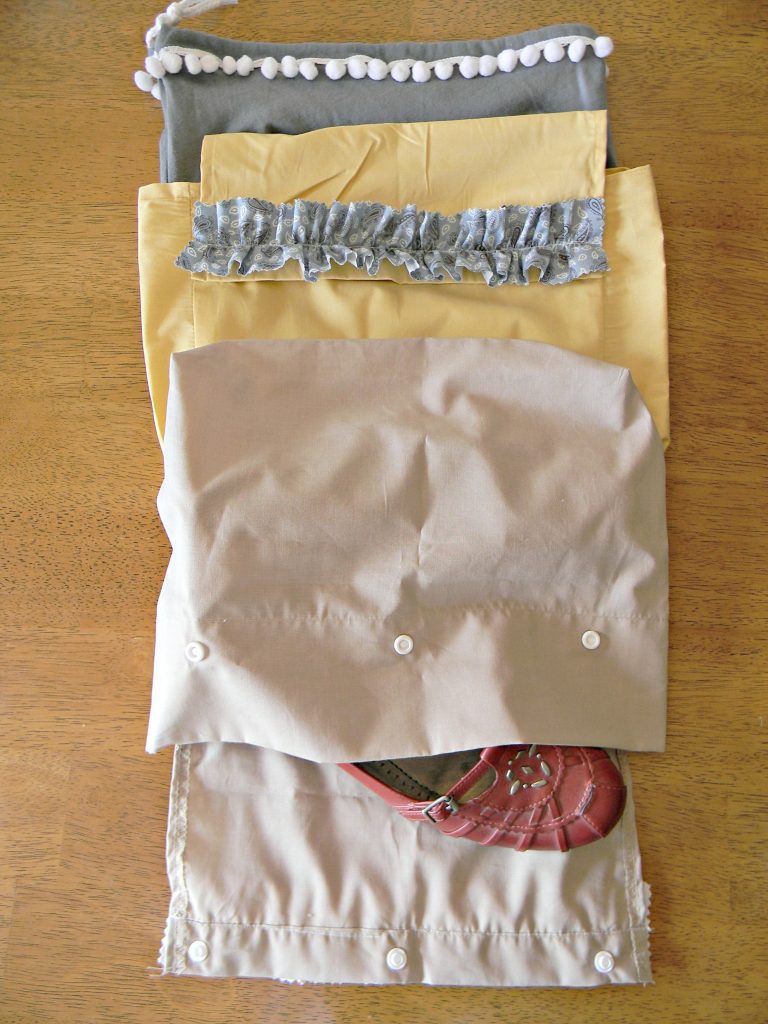 shoe travel bags fabric craft projects