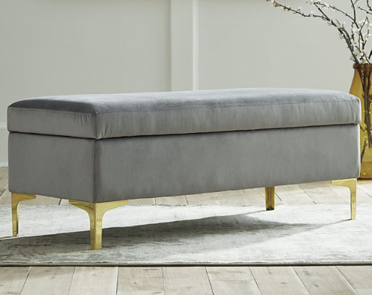 Velvet storage bench