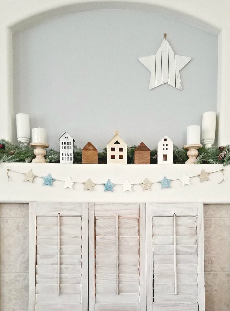 Winter Village Decorated Mantel