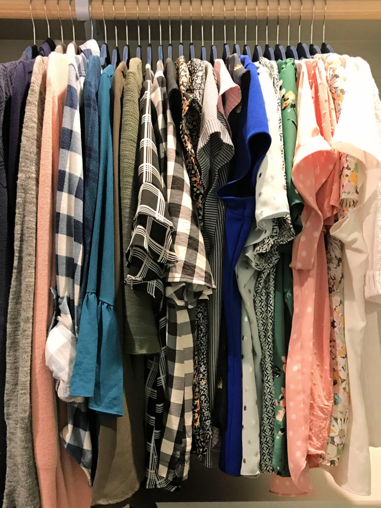 clothes Closet Organized hangers