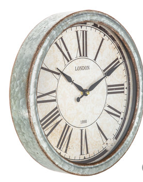 Galvanized Metal Wall Clock