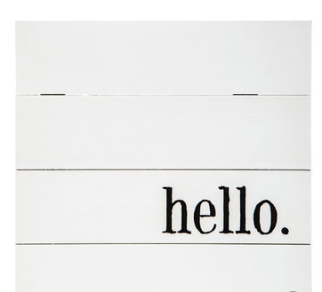 Wood Hello Sign