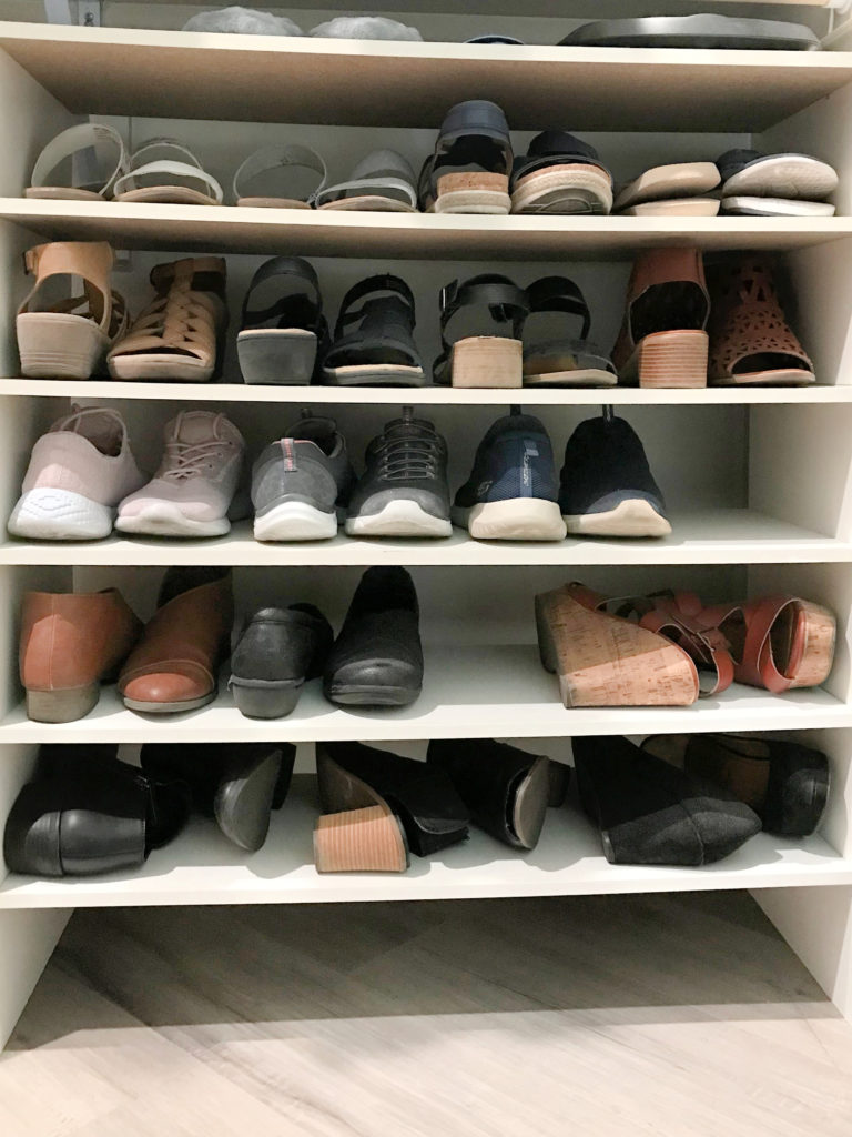 Organized closet shoes