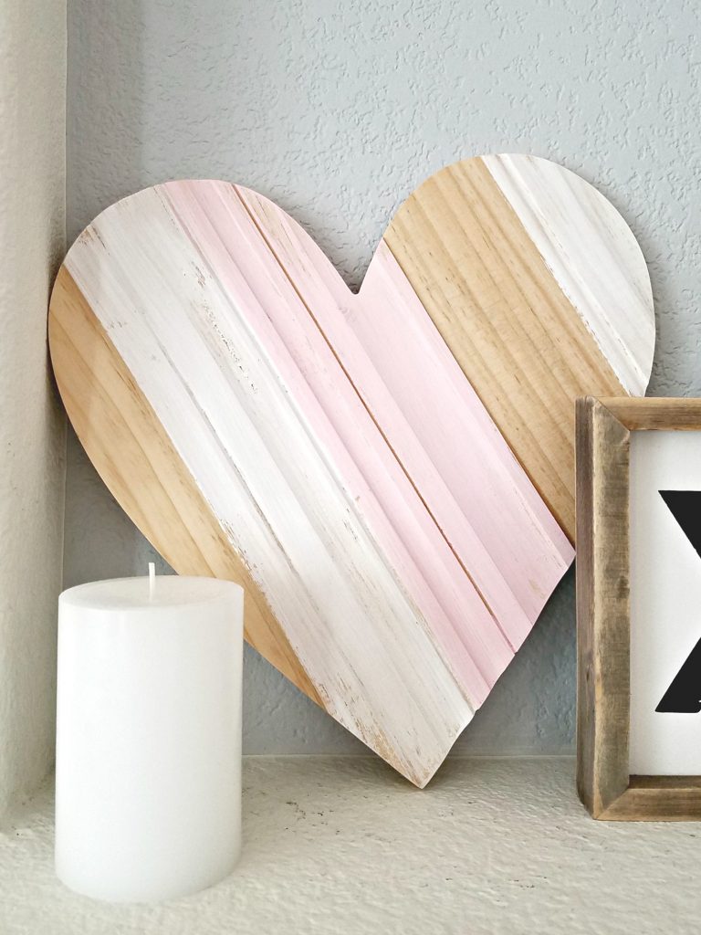 Pink and White Valentines day mantel 5