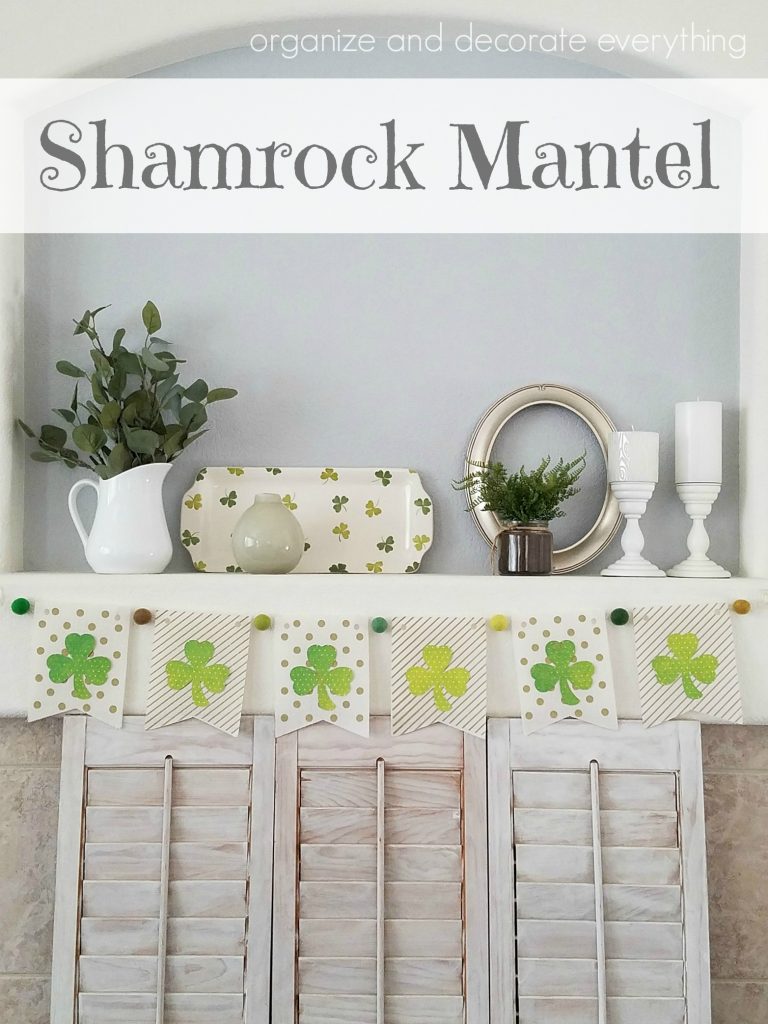 St Patricks Day Shamrock Mantel