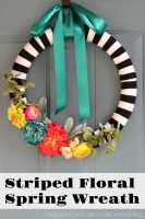 Striped Floral Spring Wreath